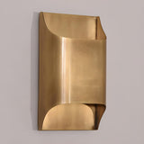 Modern Minimalist Flattened Tube Brass Wall Sconce Image - 17