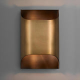 Modern Minimalist Flattened Tube Brass Wall Sconce Image - 2