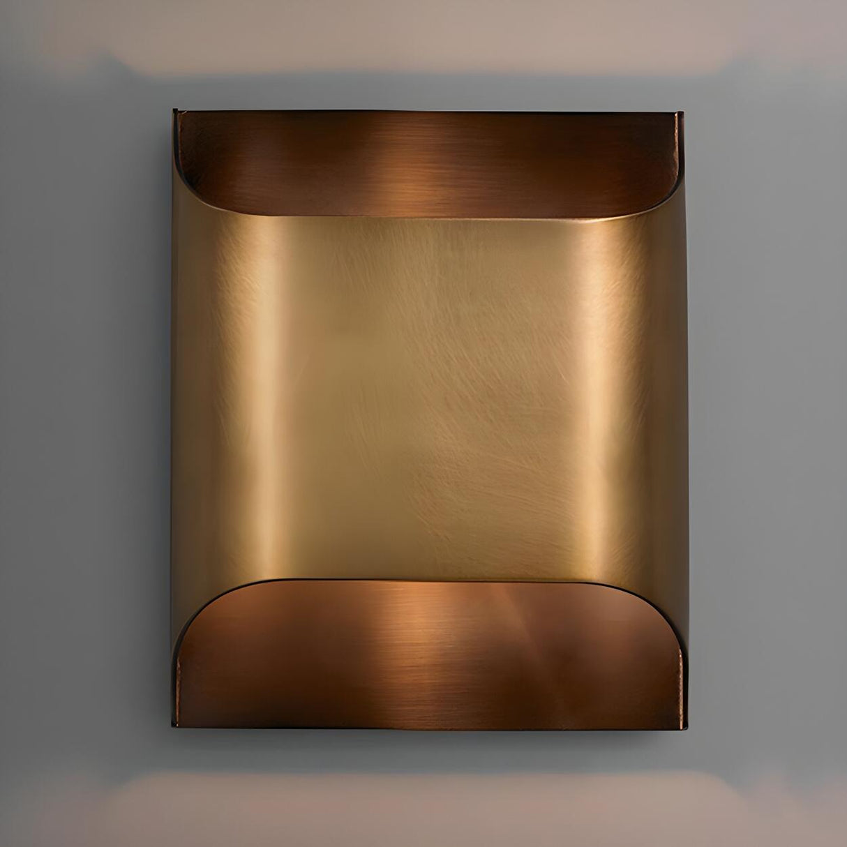 Modern Minimalist Flattened Tube Brass Wall Sconce Image - 3