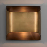 Modern Minimalist Flattened Tube Brass Wall Sconce Image - 5