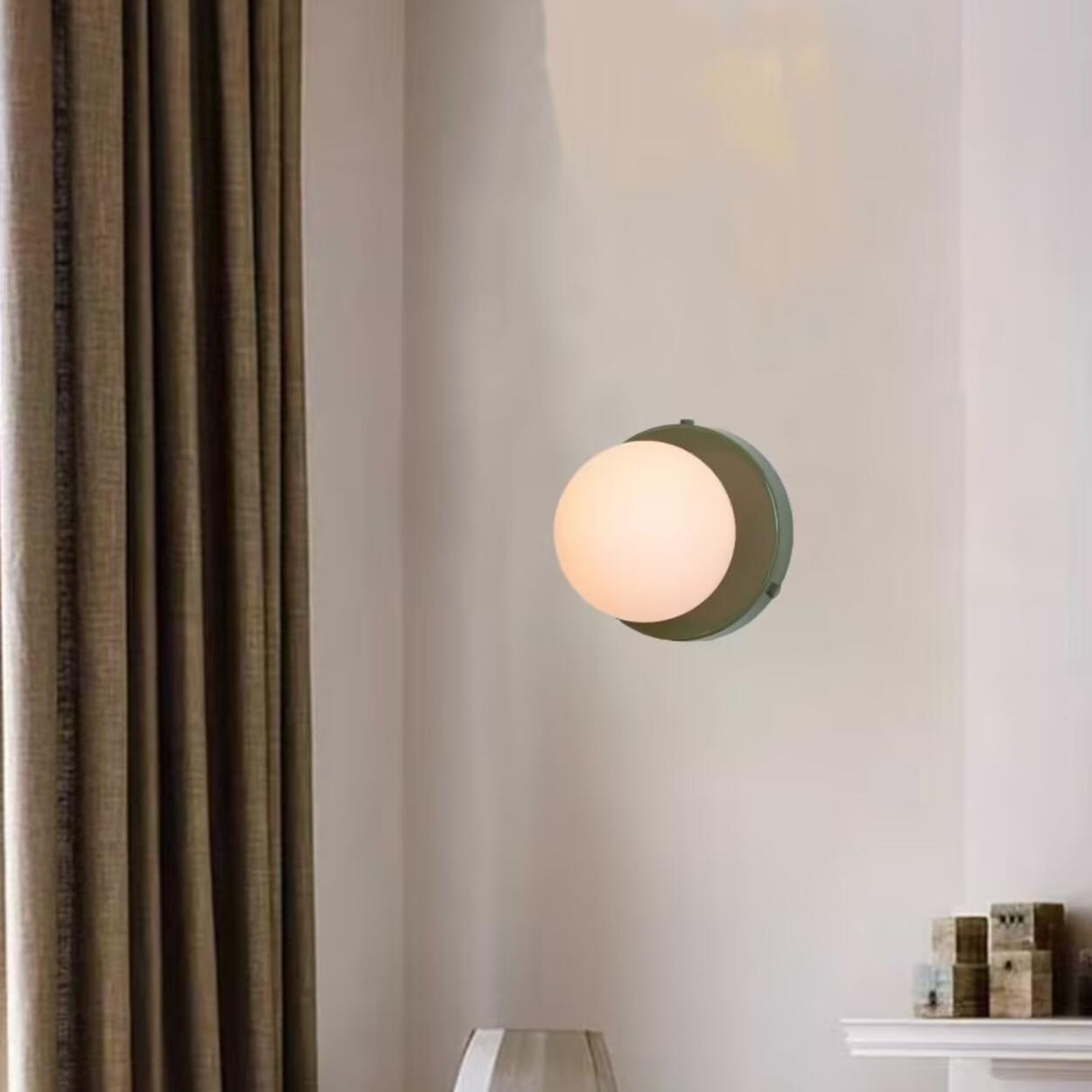 Modern Minimalist Globe Frosted Glass Wall Sconces Image - 4