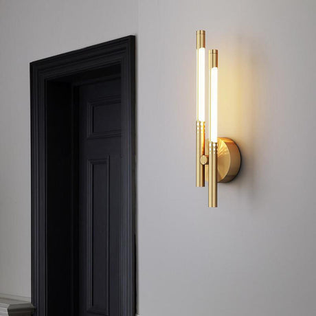 Modern Minimalist Gold Cylinder Metal Wall Sconce Image - 1