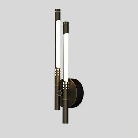 Modern Minimalist Gold Cylinder Metal Wall Sconce Image - 2