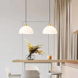 Modern Minimalist Gold Glass Dome Pendant Light Image - 1