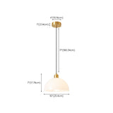 Modern Minimalist Gold Glass Dome Pendant Light #size