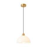 Modern Minimalist Gold Glass Dome Pendant Light Image - 5