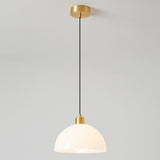 Modern Minimalist Gold Glass Dome Pendant Light Image - 6