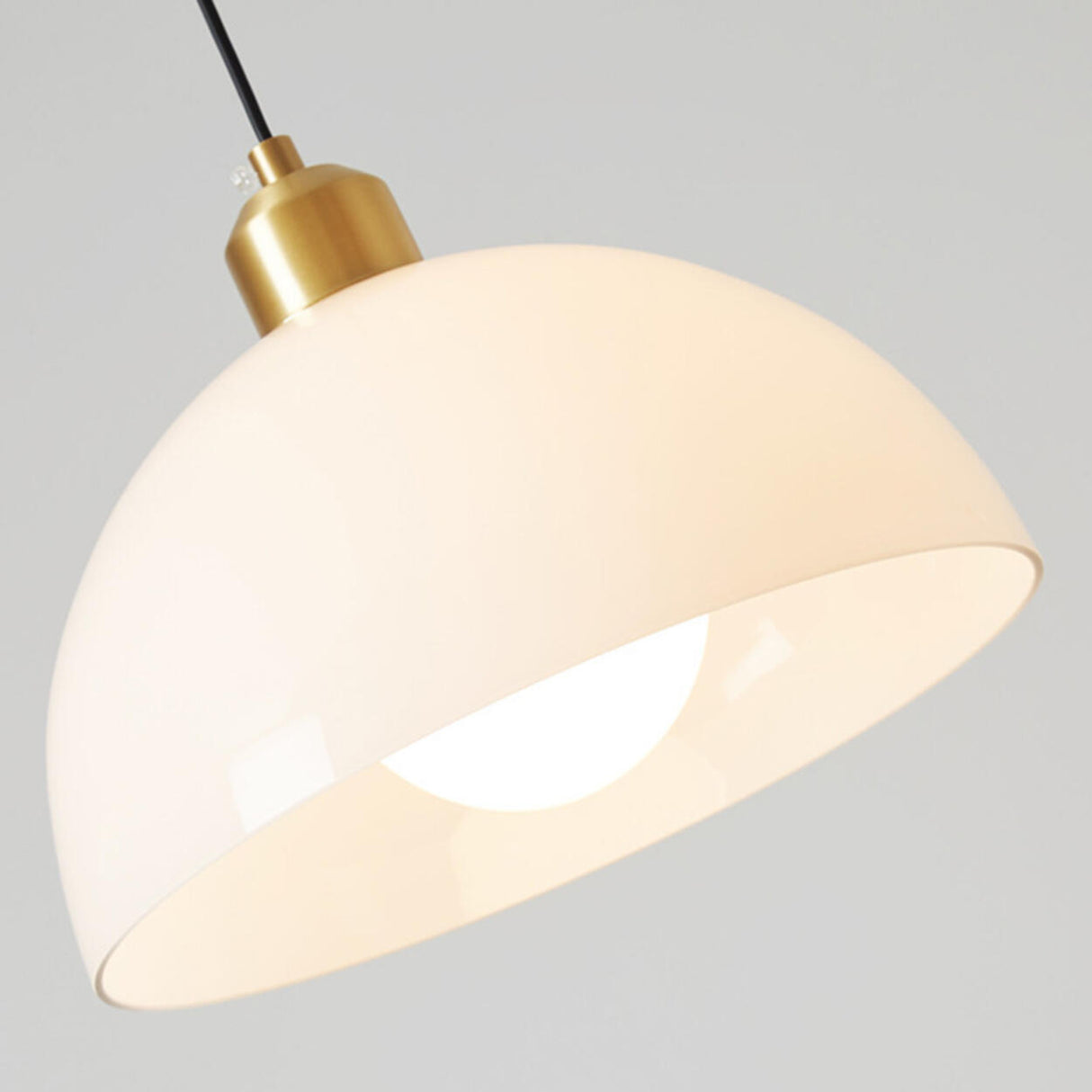 Modern Minimalist Gold Glass Dome Pendant Light Image - 8