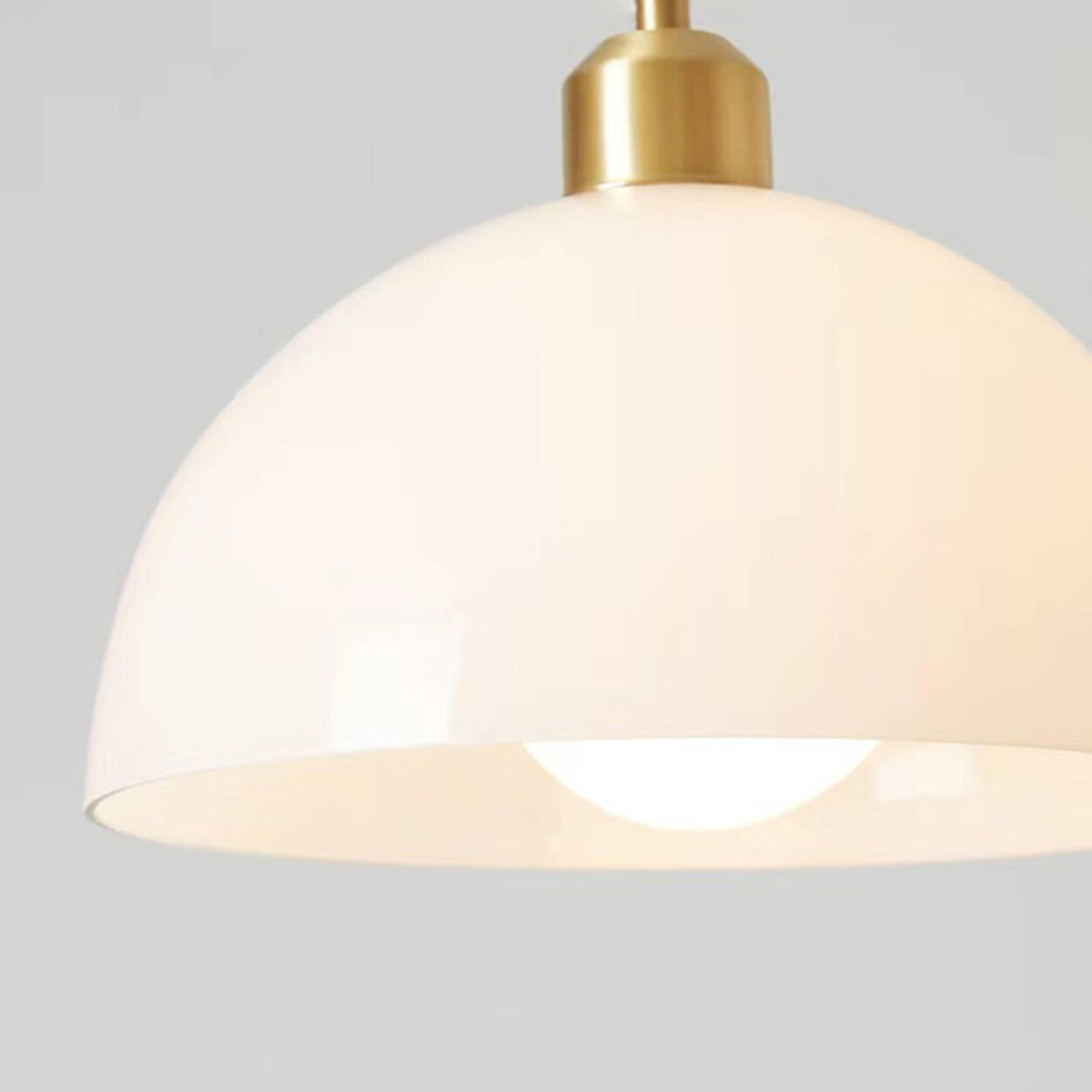 Modern Minimalist Gold Glass Dome Pendant Light Image - 9