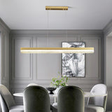 Modern Minimalist Gold Linear Island Pendant Light Image - 1