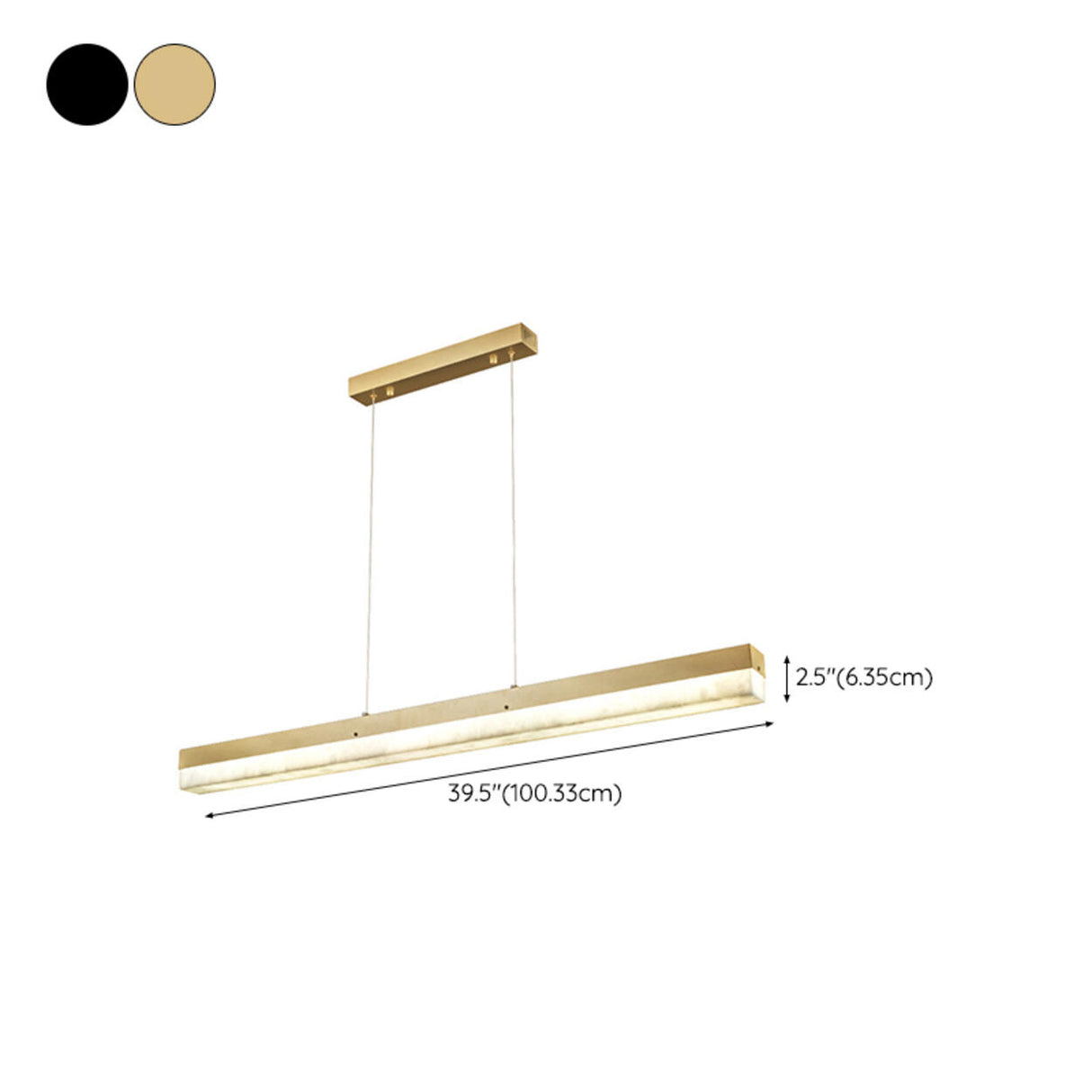 Modern Minimalist Gold Linear Island Pendant Light 