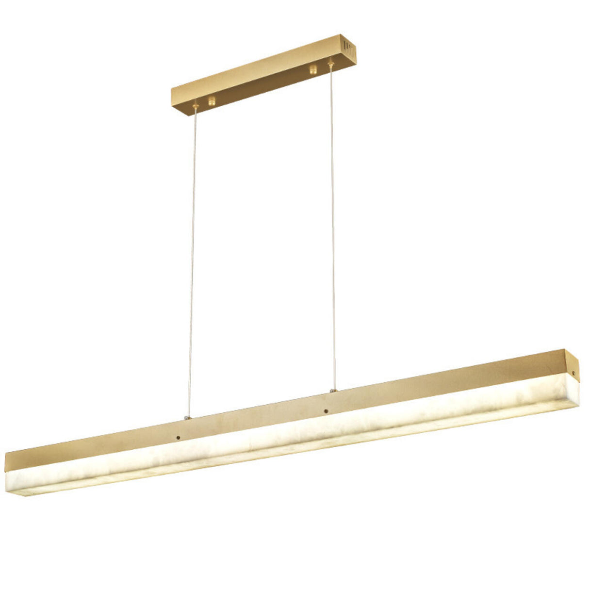 Modern Minimalist Gold Linear Island Pendant Light Image - 7