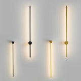 Modern Minimalist Gold Linear Wall Sconce Image - 7