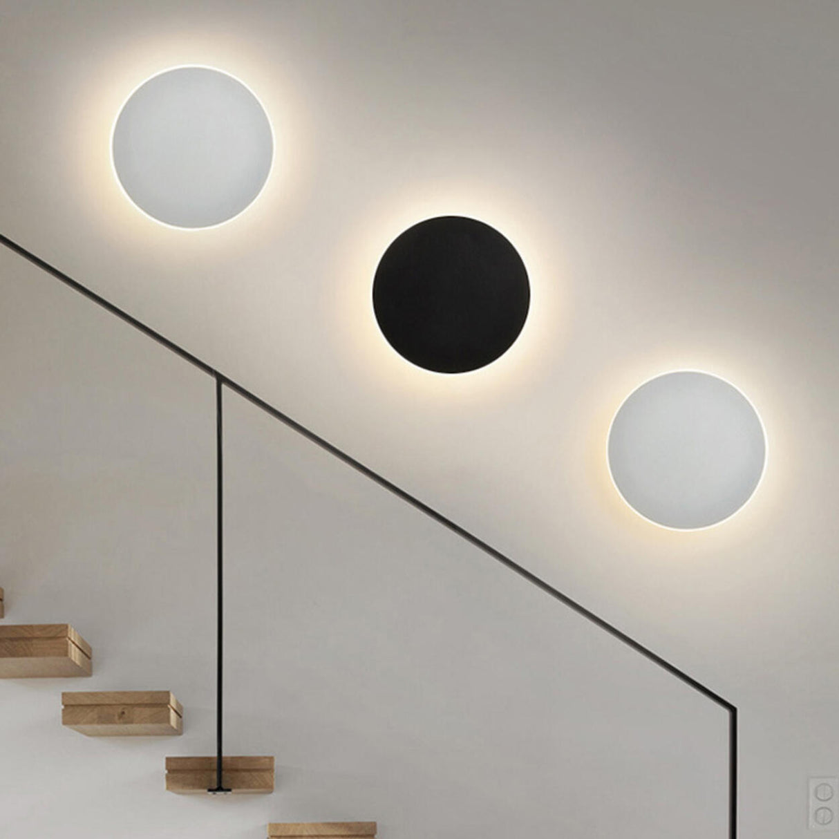 Modern Minimalist LED Round Wall Sconce Fixture Image - 1