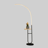 Modern Minimalist Linear LED Floor Lamp with Storage Image - 3