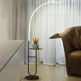 Modern Minimalist Linear LED Floor Lamp with Storage Image - 6