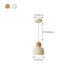 Modern Minimalist Metal Beige Dome Bedroom Pendant Light #size