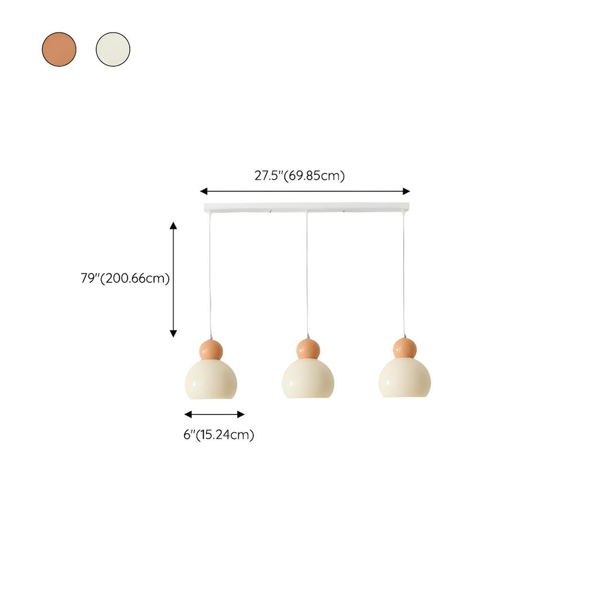 Modern Minimalist Metal Beige Dome Bedroom Pendant Light Image - 15