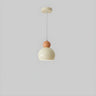 Modern Minimalist Metal Beige Dome Bedroom Pendant Light Image - 2