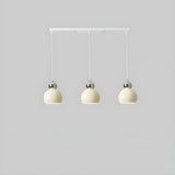 Modern Minimalist Metal Beige Dome Bedroom Pendant Light Image - 7