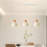 Modern Minimalist Metal Beige Dome Bedroom Pendant Light Image - 8