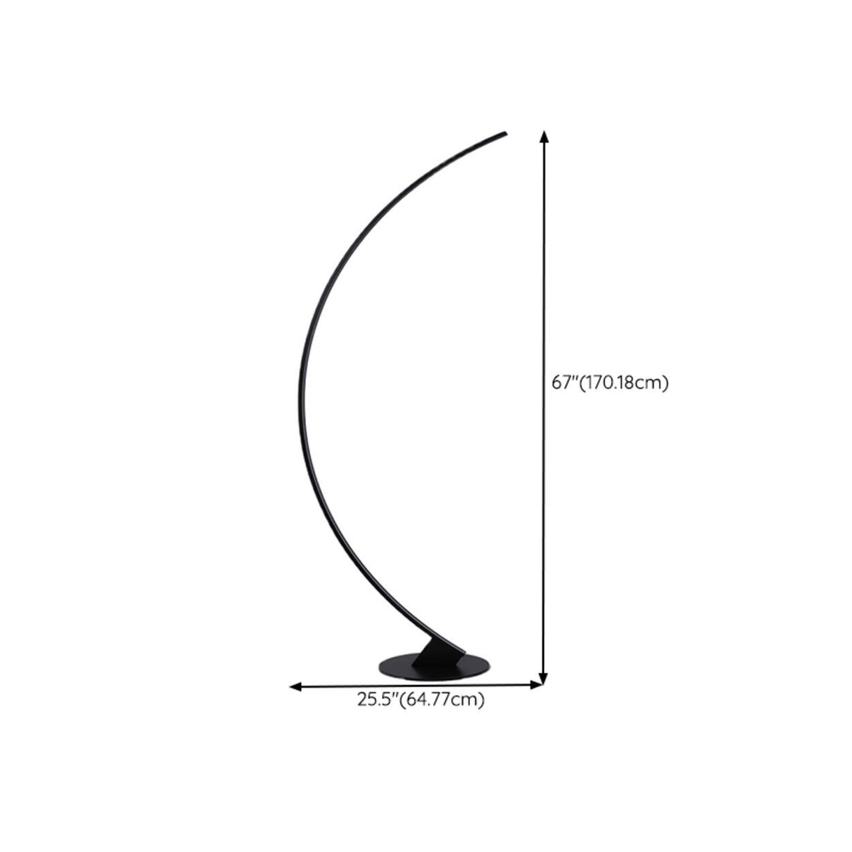 Modern Minimalist Metal Black Arc LED Floor Lamp 