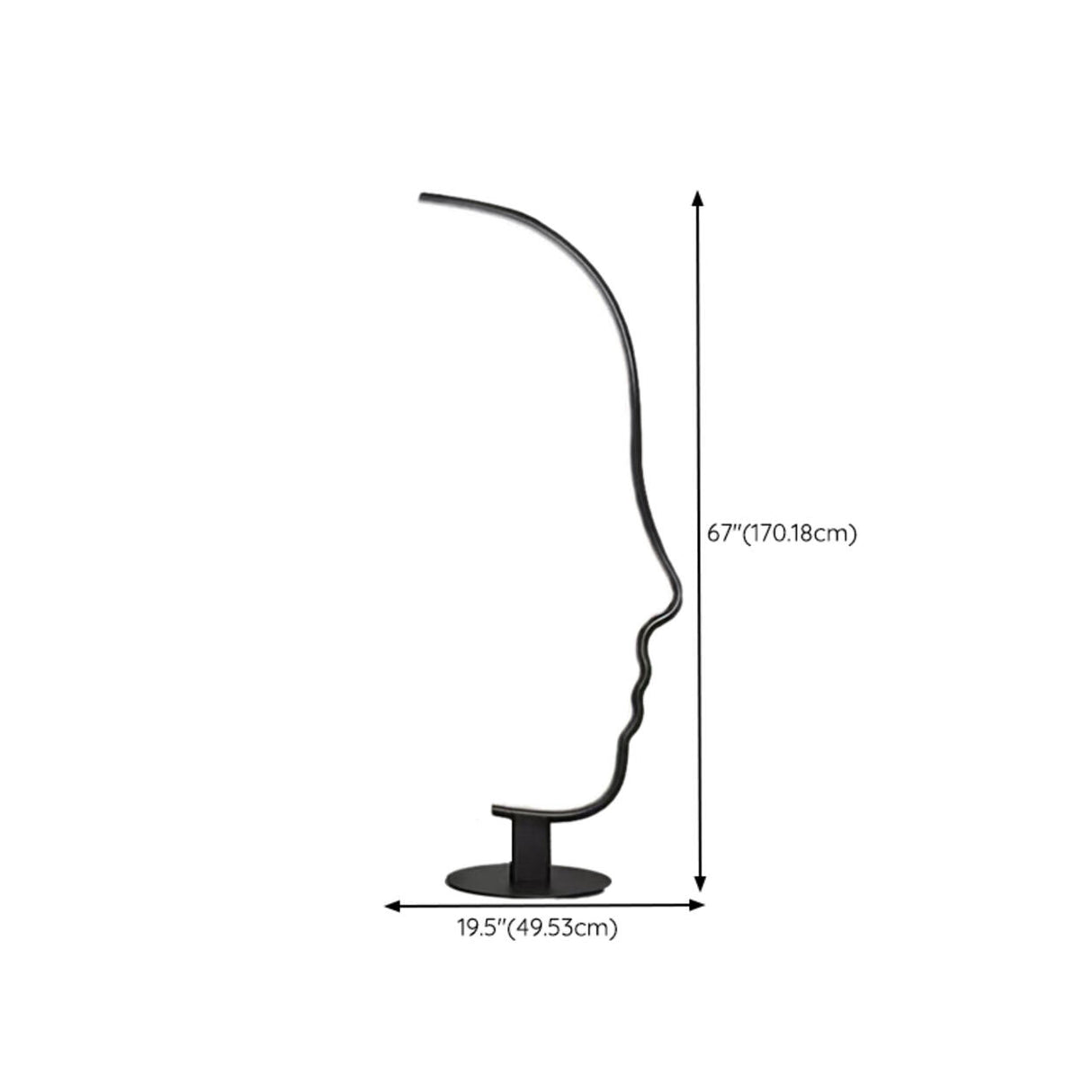 Modern Minimalist Metal Black Arc LED Floor Lamp Image - 16