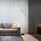 Modern Minimalist Metal Black Arc LED Floor Lamp Image - 3