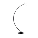 Modern Minimalist Metal Black Arc LED Floor Lamp Image - 5