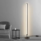 Modern Minimalist Metal Black Arc LED Floor Lamp Image - 7