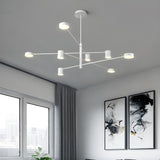 Modern Minimalist Mult Tiers LED Sputnik Black Chandelier Image - 14