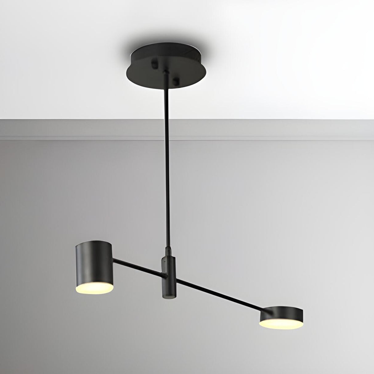 Modern Minimalist Mult Tiers LED Sputnik Black Chandelier Image - 2