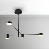 Modern Minimalist Mult Tiers LED Sputnik Black Chandelier Image - 3