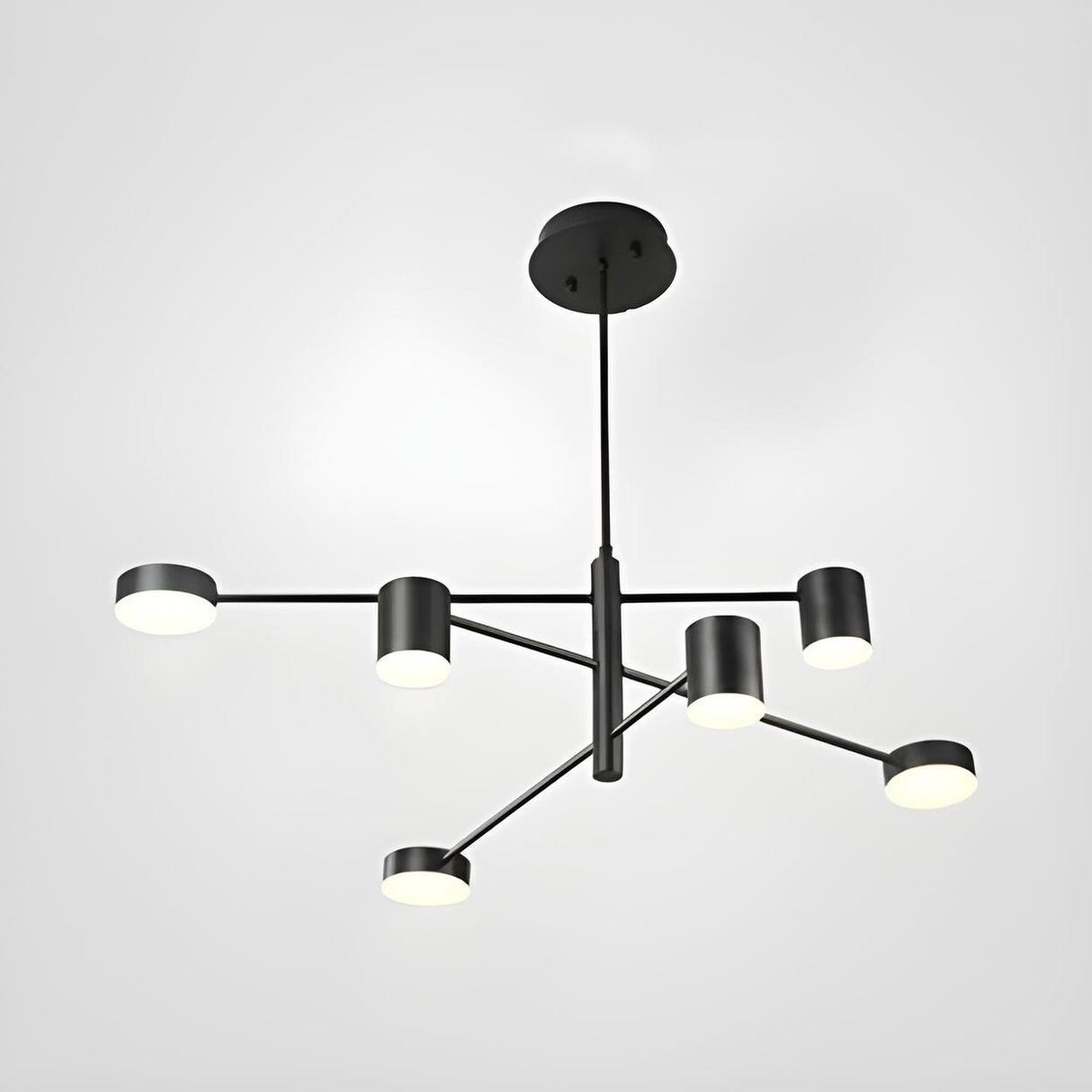 Modern Minimalist Mult Tiers LED Sputnik Black Chandelier Image - 4