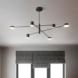 Modern Minimalist Mult Tiers LED Sputnik Black Chandelier Image - 5