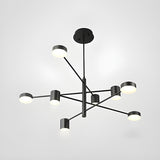 Modern Minimalist Mult Tiers LED Sputnik Black Chandelier Image - 7