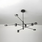 Modern Minimalist Mult Tiers LED Sputnik Black Chandelier Image - 8