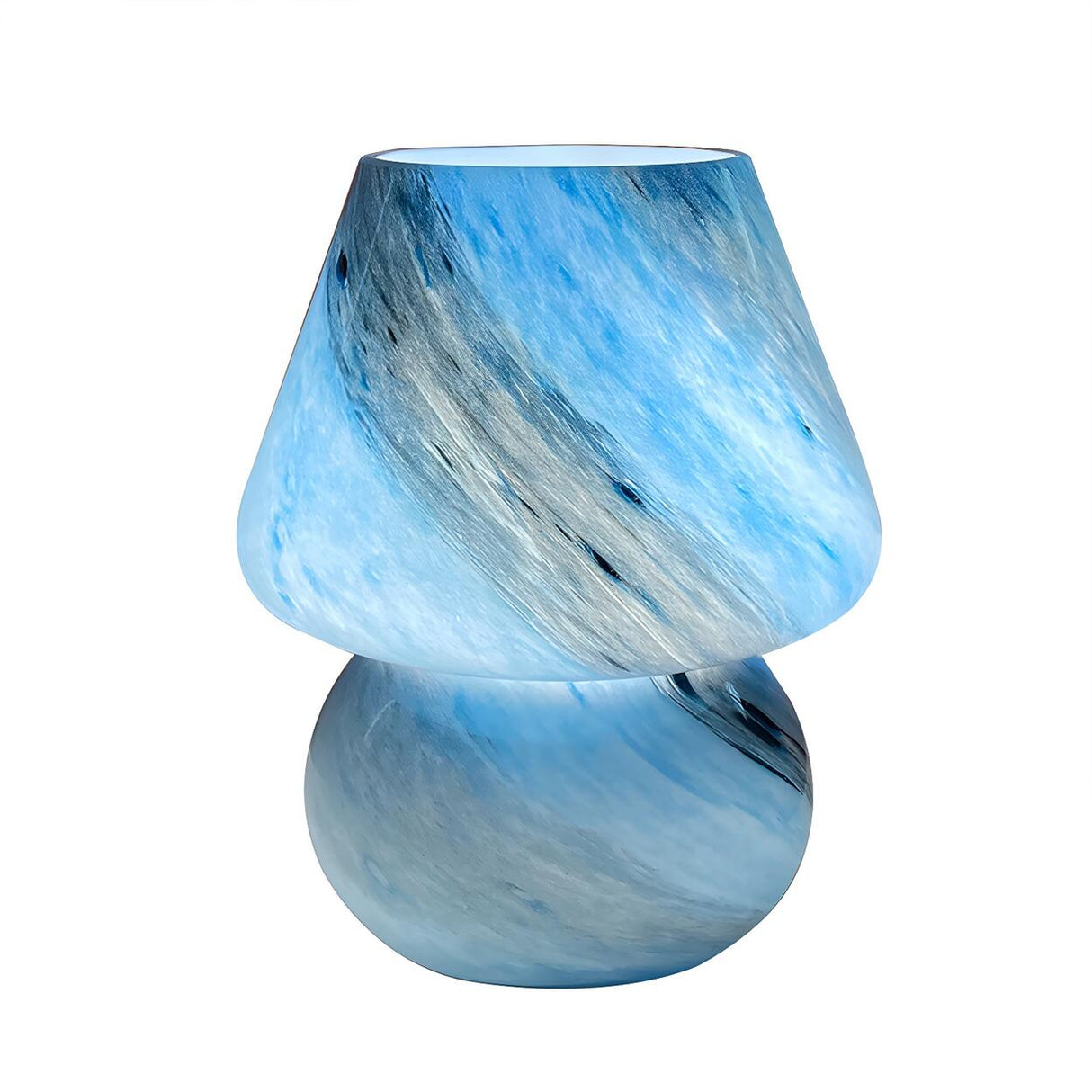 Modern Minimalist Mushroom Glass Bedside Table Lamp Image - 5