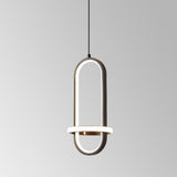 Modern Minimalist Oval LED Bedroom Pendant Light Image - 16