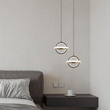 Modern Minimalist Oval LED Bedroom Pendant Light Image - 22