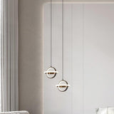 Modern Minimalist Oval LED Bedroom Pendant Light Image - 8