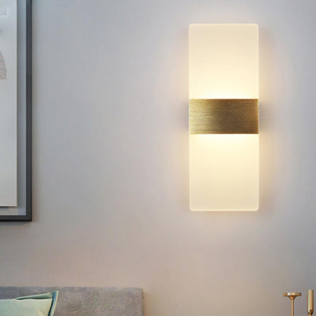 Modern Minimalist Rectangular Gold Wall Sconce Image - 1