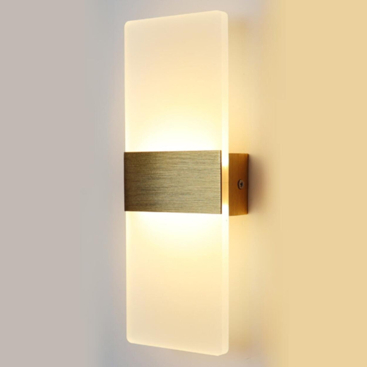 Modern Minimalist Rectangular Gold Wall Sconce Image - 15