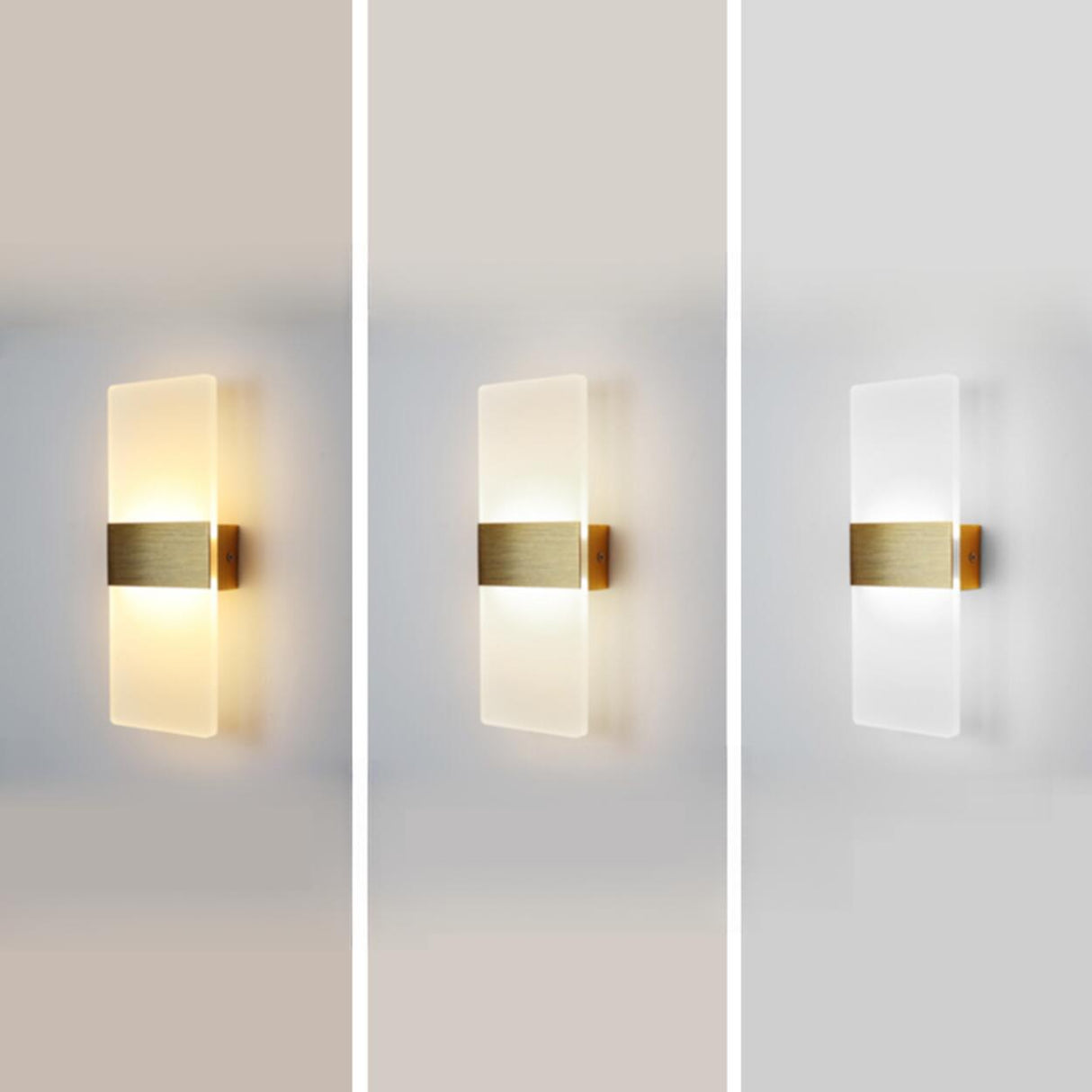 Modern Minimalist Rectangular Gold Wall Sconce Image - 17