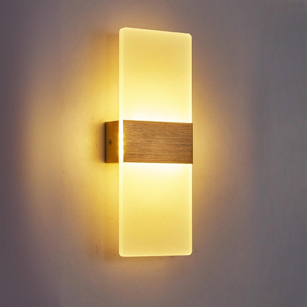 Modern Minimalist Rectangular Gold Wall Sconce Image - 2