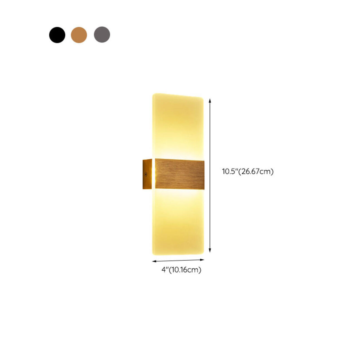 Modern Minimalist Rectangular Gold Wall Sconce 