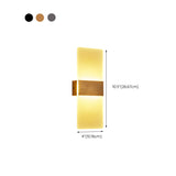 Modern Minimalist Rectangular Gold Wall Sconce #size