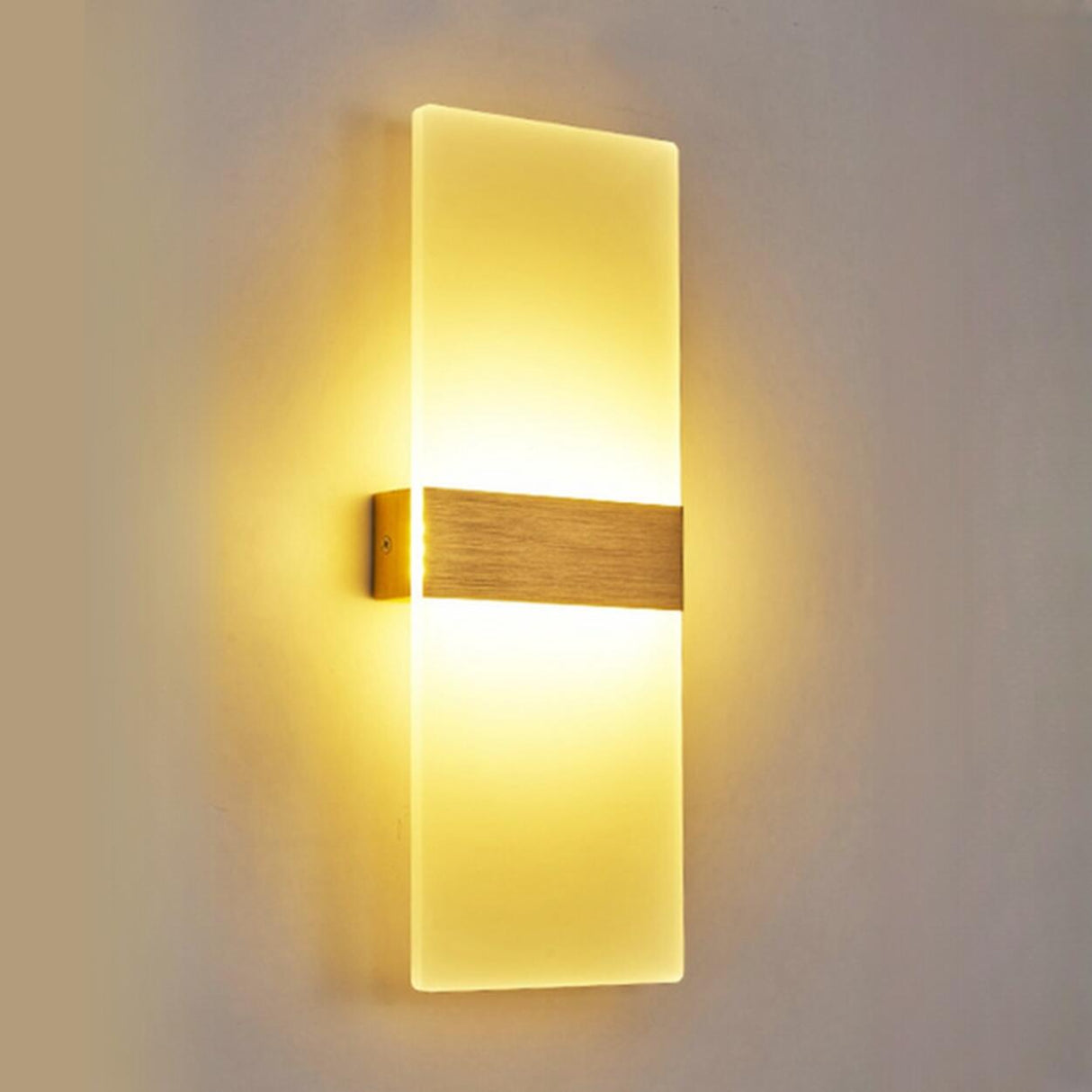 Modern Minimalist Rectangular Gold Wall Sconce Image - 7