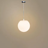 Modern Minimalist Restaurant White Globe Pendant Light Image - 6