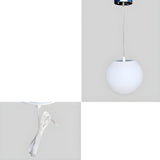 Modern Minimalist Restaurant White Globe Pendant Light Image - 8